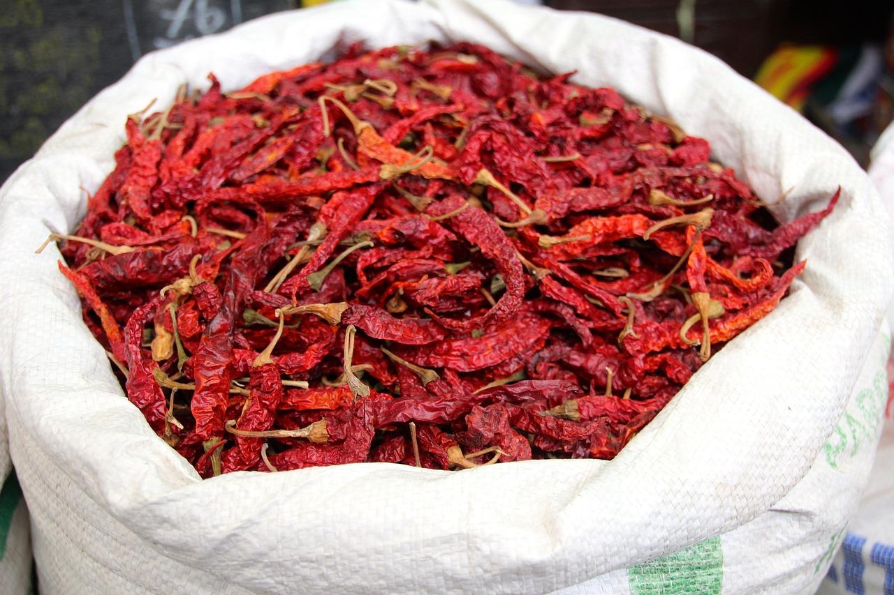 Bag of dried Chillies (public domain)