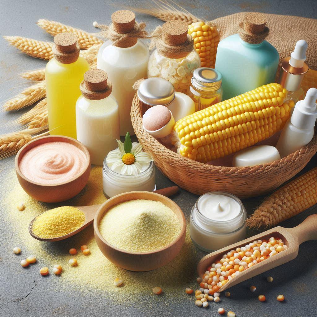 Bath Products, Lotions and Creams products using maize flour as ingredient (public domain)