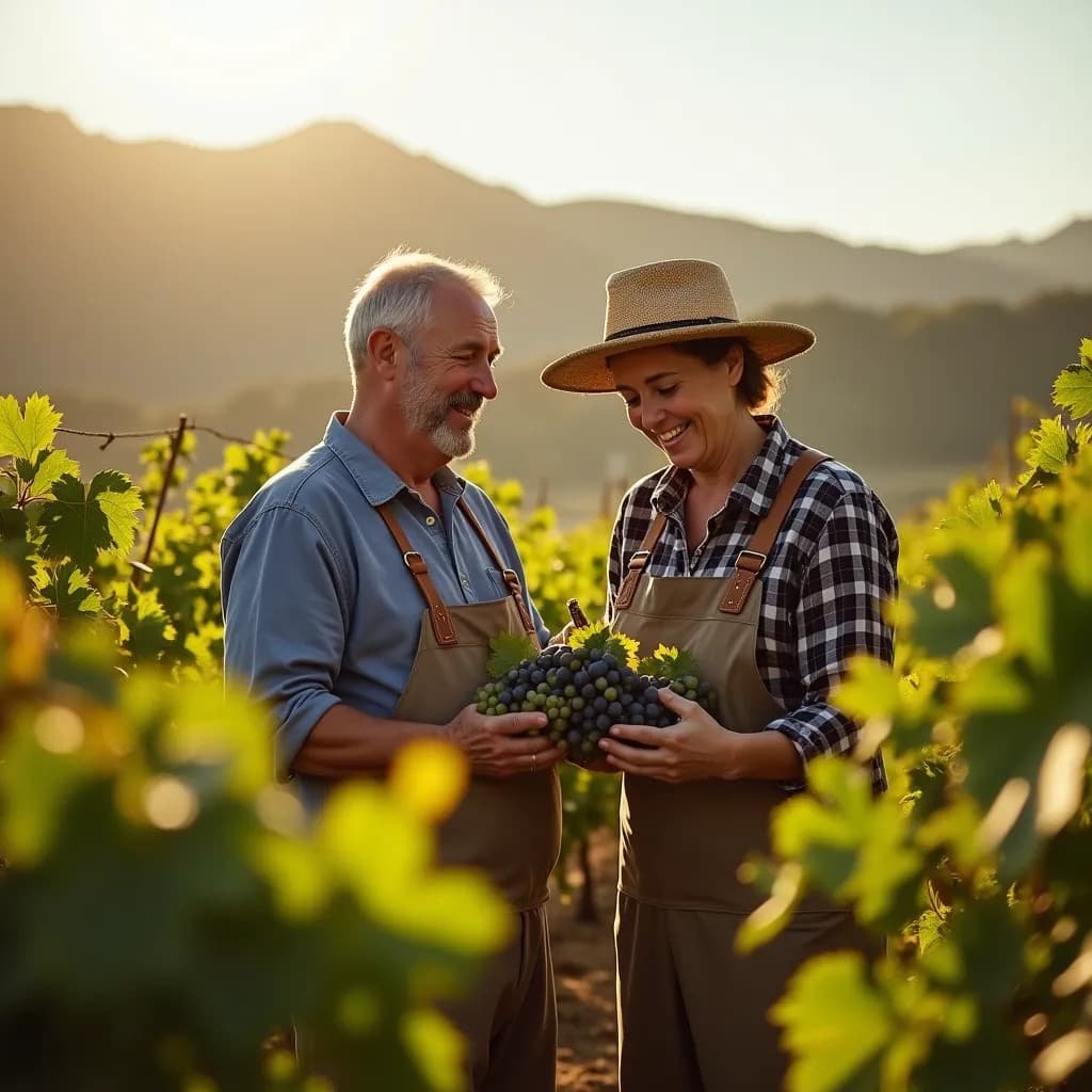 Farmers are harvesting grapes (AI-generated Image)