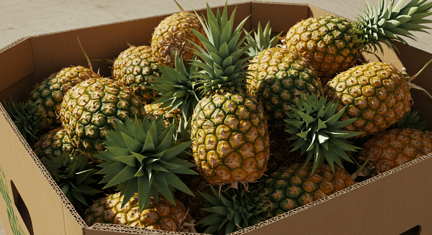 A box of pineapples (AI-generated image)