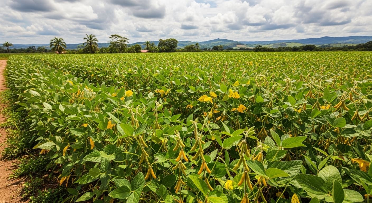 Champ de soja en Colombie (image générée par IA).