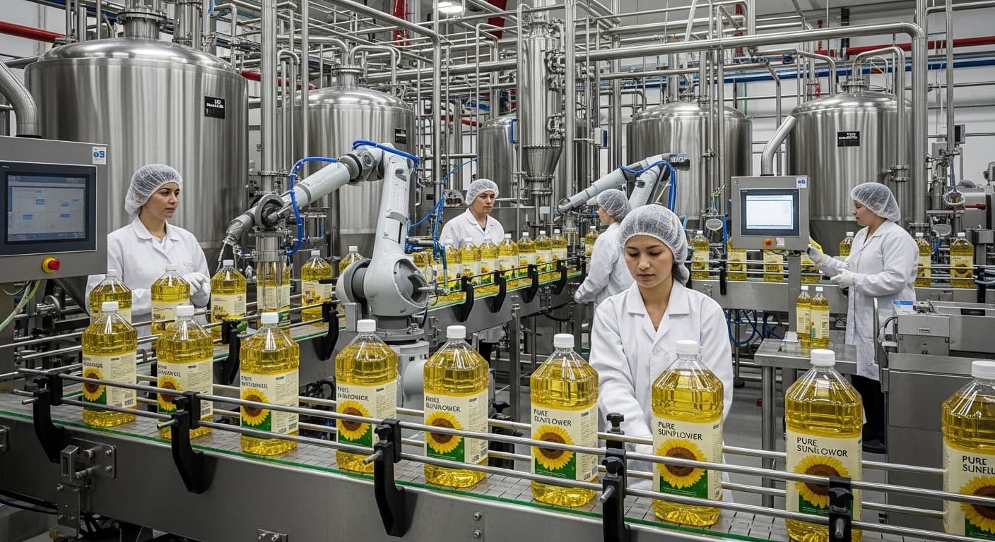 Aceite de girasol refinado: producción y exportación global