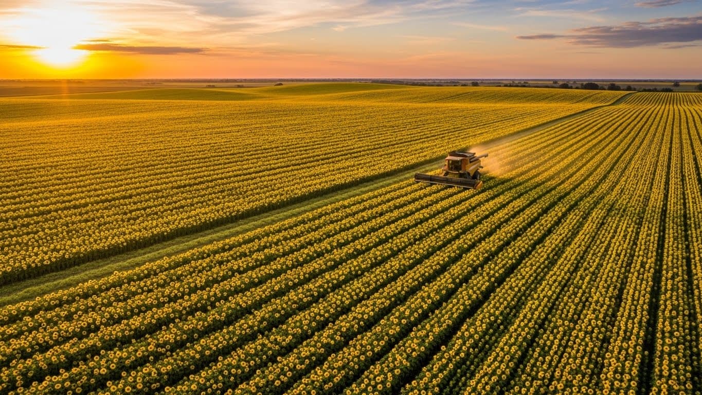 Campi di girasoli in Argentina (immagine generata dall'IA)