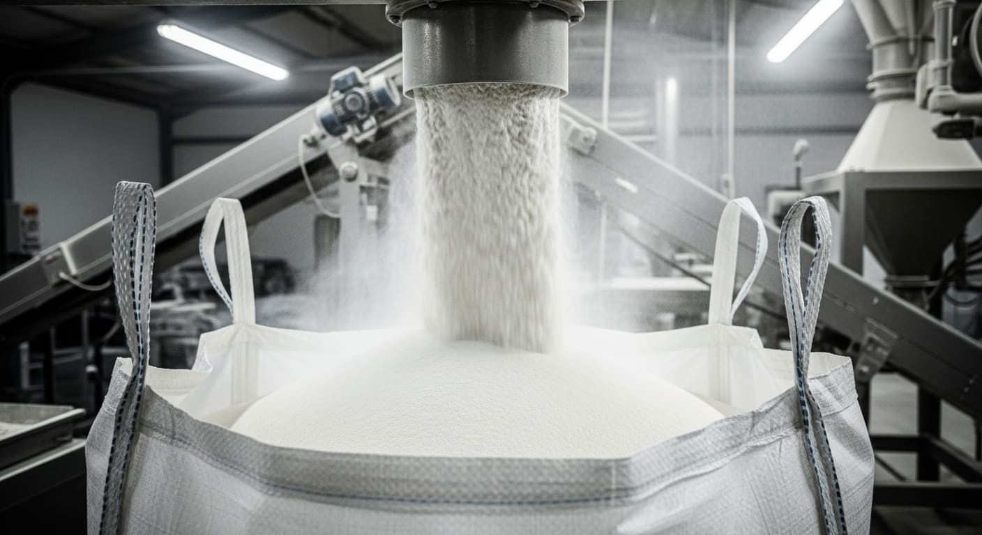 Pati gandum yang jatuh ke dalam kantong jumbo (gambar yang dihasilkan oleh AI)