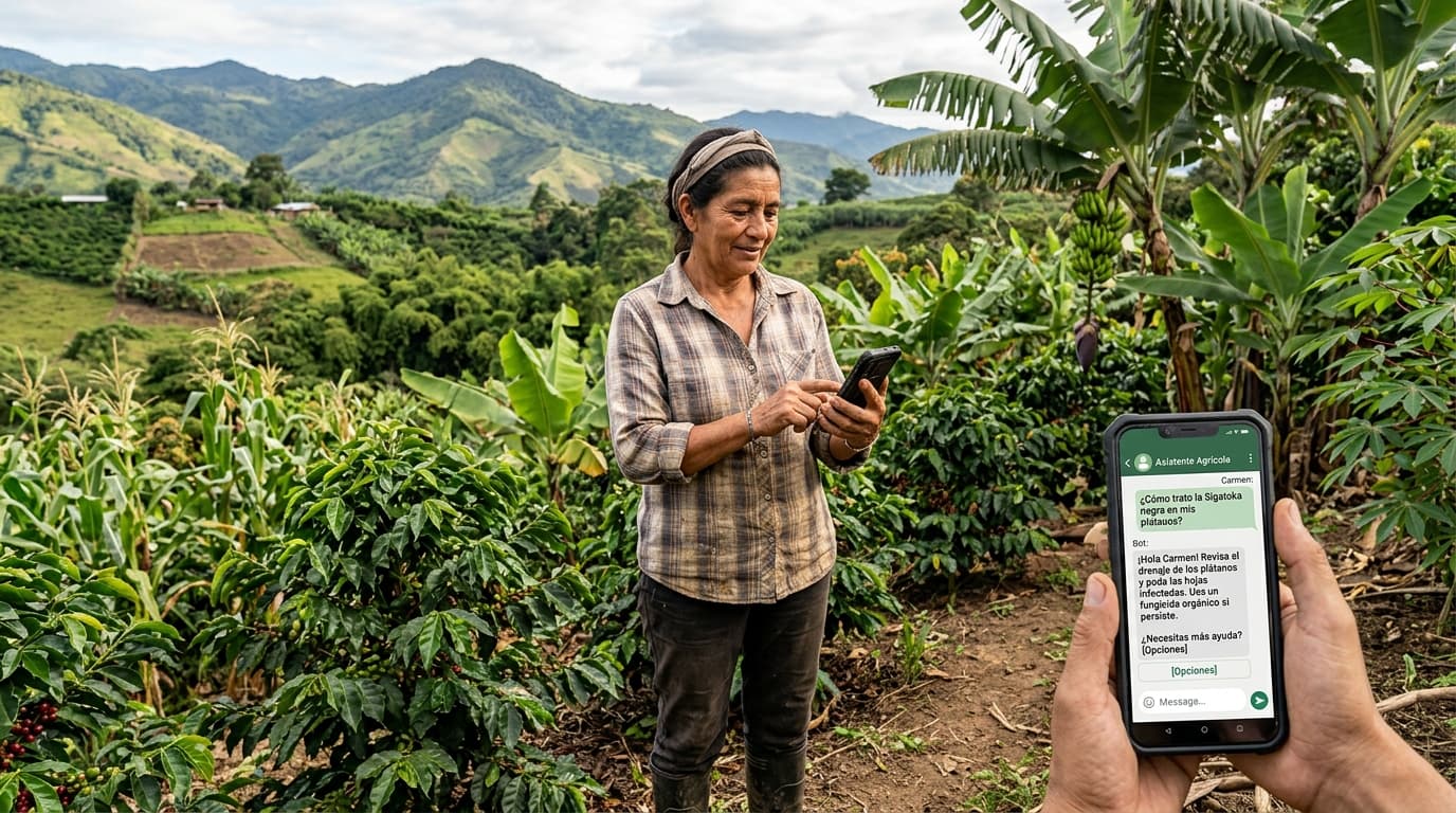 IA conversacional para exportación agrícola sostenible