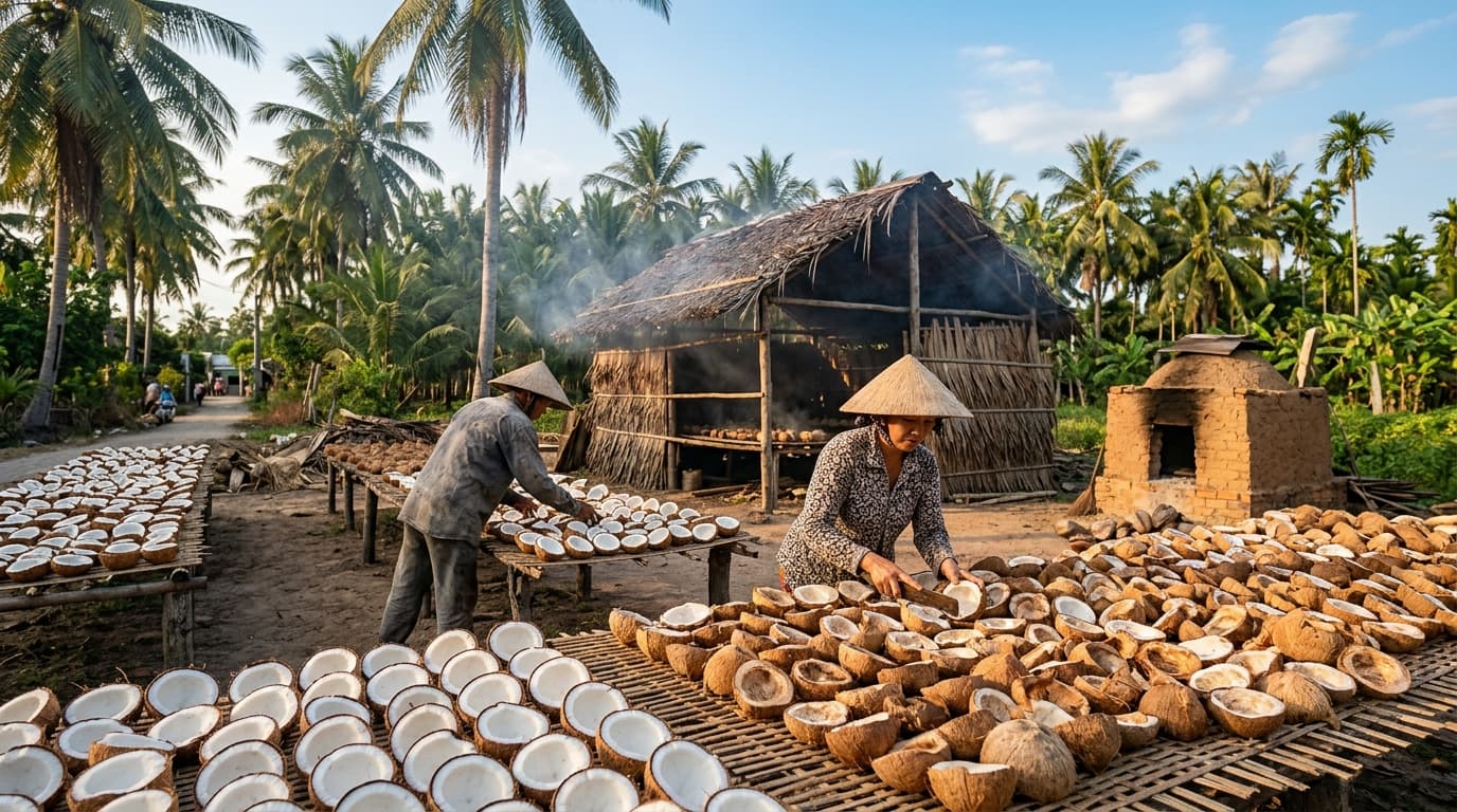 베트남의 코프라 생산 (AI로 생성된 이미지).